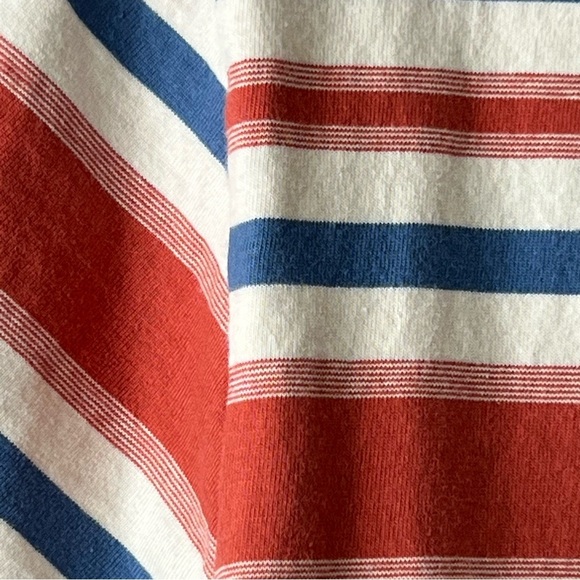 Women's L.L. Bean Signature Soft Striped T-Shirt V-Neck Top Size Large - Picture 2 of 7